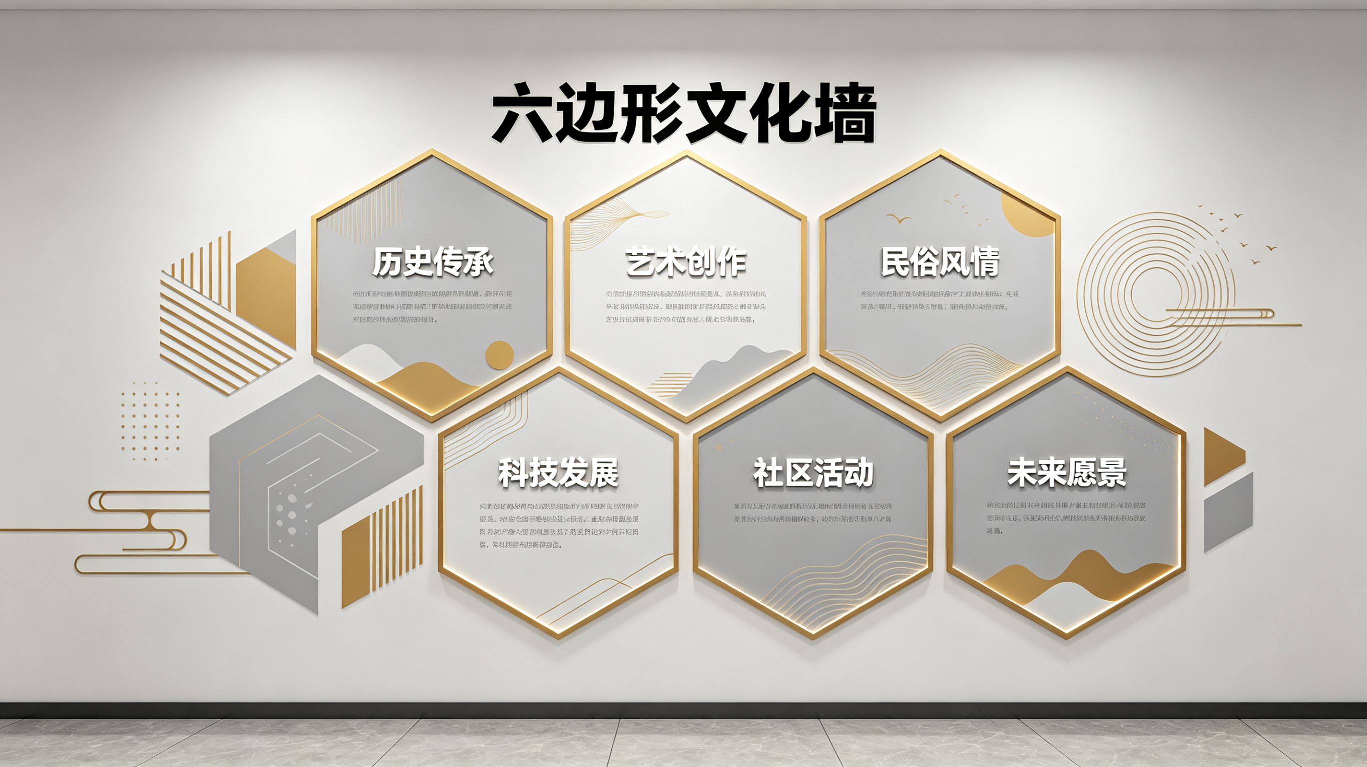 徐州企业文化墙 | 六边形信息美学